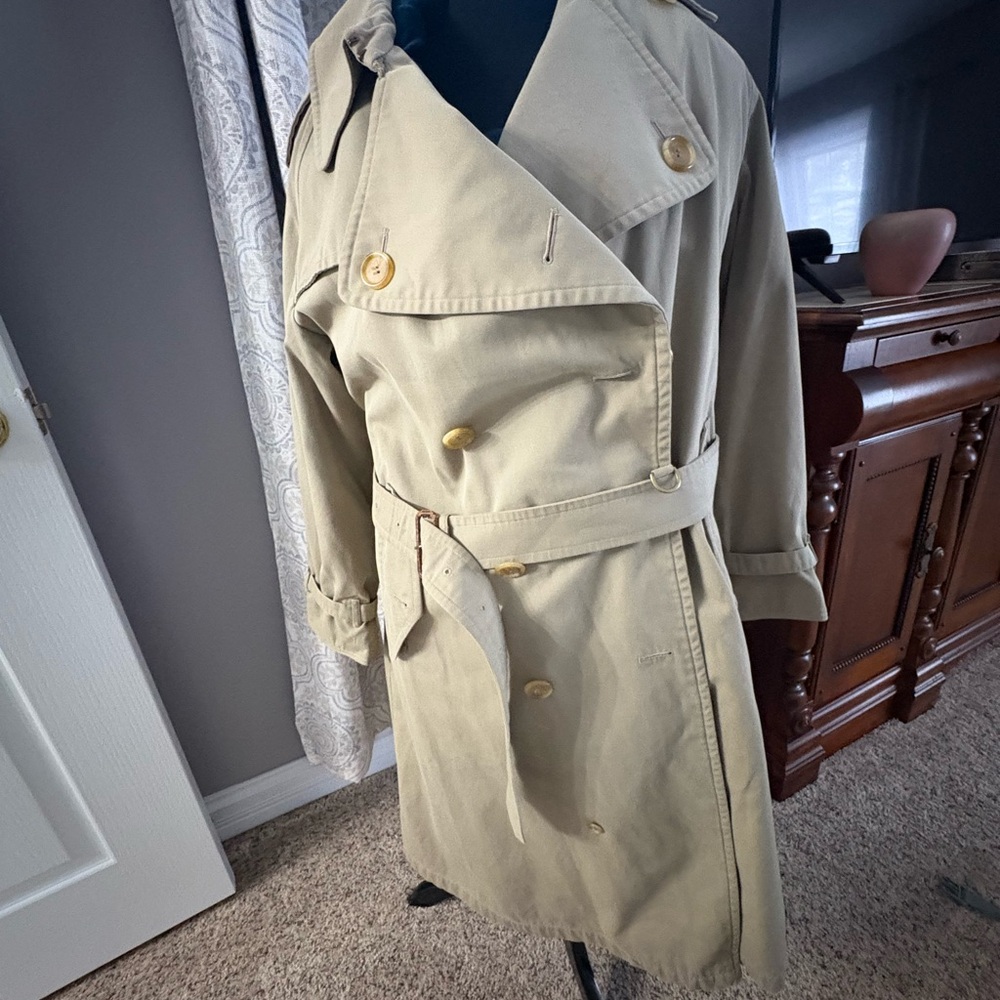 Burberry Beige and Navy Plaid Fabric